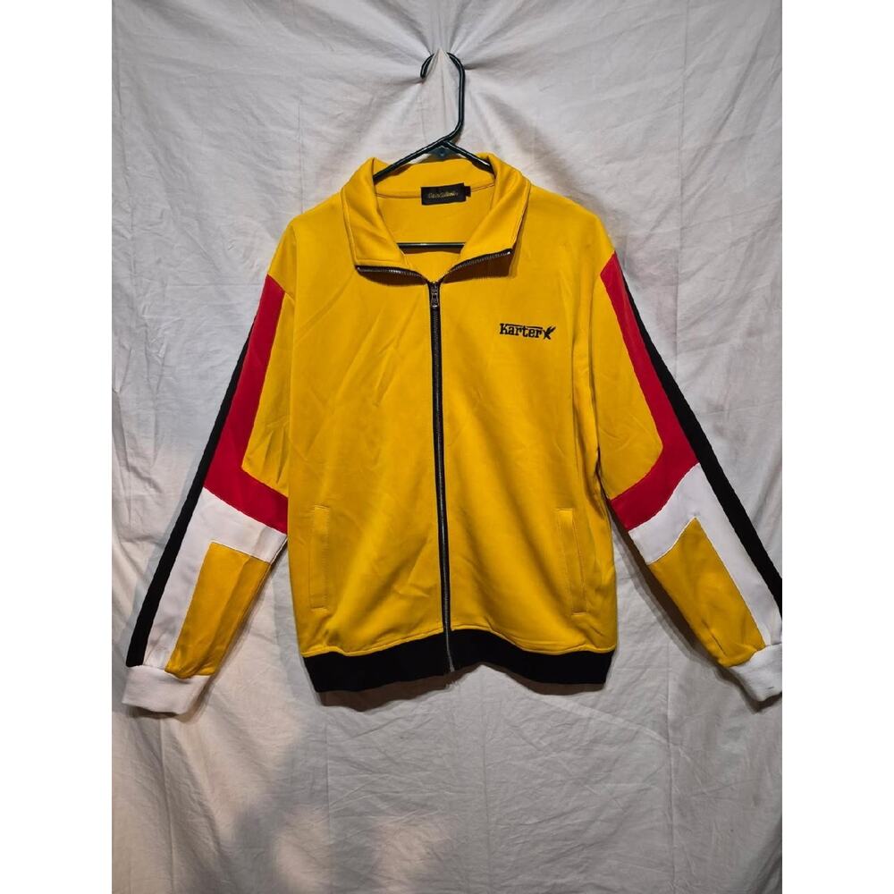 Karter Jogging Track Suit Zip Up Mens Large Shirt. Yellow , Red , White